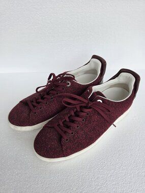 Louis Vuitton Men’s Burgundy Tweed Low Top Sneakers Lace Up Designer Casual Shoe